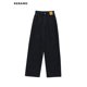 thumbnail image 5 of Pantalones vaqueros rectos holgados negros para mujer, ropa de calle de moda coreana, pantalones vaqueros de pierna ancha de cintura alta, pantalones vaqueros sueltos para mujer, pantalones Y2K, 5 of 5