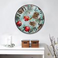 thumbnail image 4 of Christmas Ornament and Pine Cones Wall Clock 12 Inch Silent Non Ticking Battery Operated Easy to Read for Kitchen Living Room, 4 of 8
