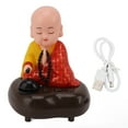 thumbnail image 1 of Figura de monje pequeño con carga USB, 6 canciones, música, LED, asintiendo con la cabeza, estatua de monje chino, adorno para coche, decoración del hogar, 1 of 10