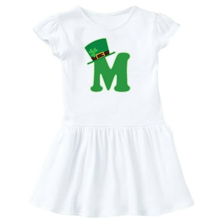 Irish St Patricks Day Letter M Monogram Toddler Dress
