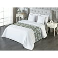 thumbnail image 3 of Floral Bed Runner, Vintage of Flower Spring Season Foliage Blooming Repetitive Pattern, Decorative Accent Bedding Scarf for Hotels Homes & Guest Rooms, King, Green Brown and Pale Blue, by Ambesonne, 3 of 3