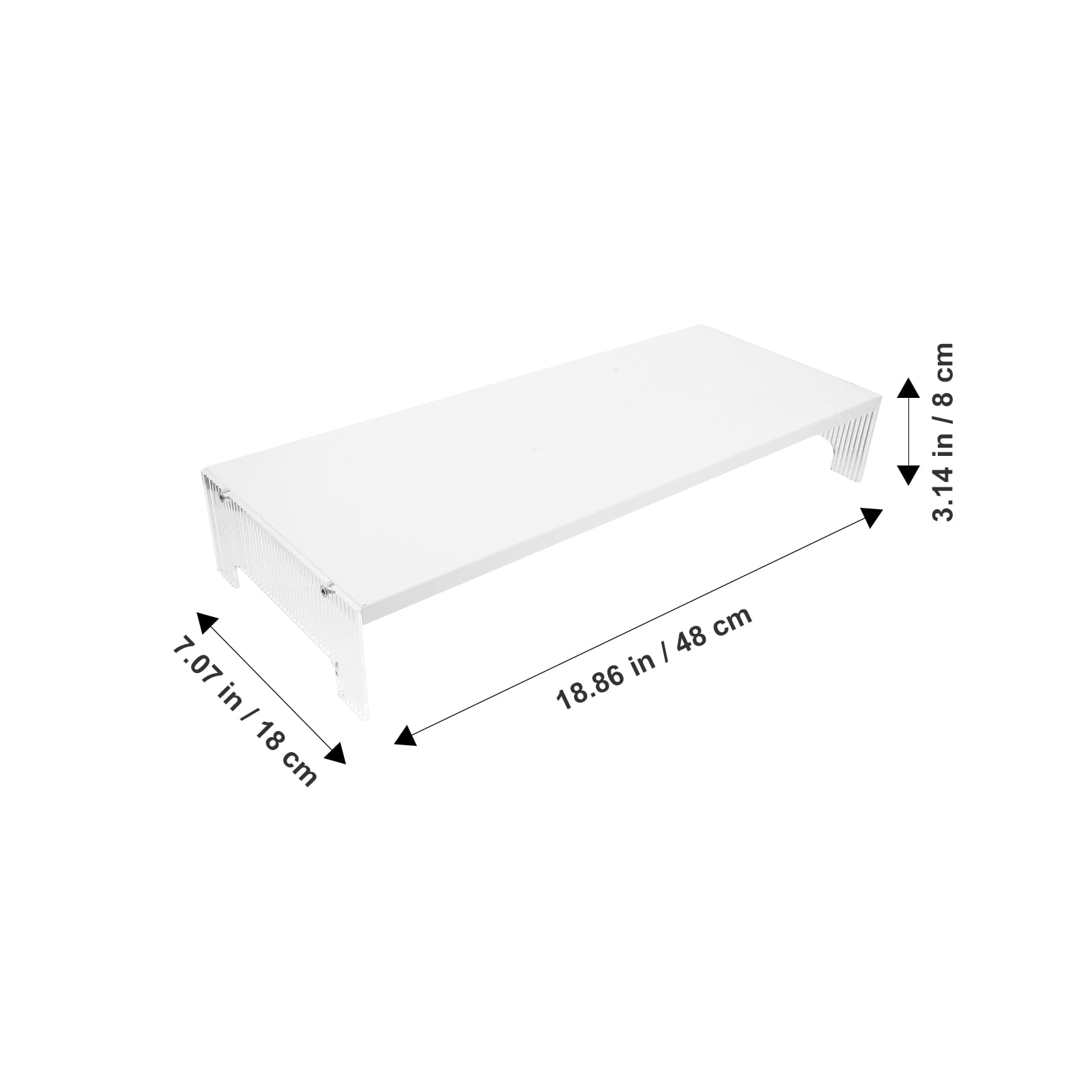 Tineasur Portable White Acrylic Monitor Riser Stand Desktop Shelf for Computer Screen Elevation