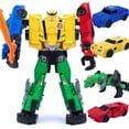 thumbnail image 4 of Newest 4 IN 1 Mini 15CM Anime Devastator Transformation Toys Action Figures Dinosaur Robot Model Limited Crystal Edition Kids, 4 of 5
