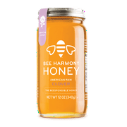 Bee Harmony, US Clover Honey, 12 oz Glass Jar, No Allergens
