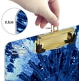 thumbnail image 3 of FMSHPON Blue Indigo Tie Dye Print Ink Batik Boho Clipboard Hardboard Wood Nursing Clip Board and Pull for Standard A4 Letter 13x9 inches, 3 of 7