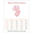 thumbnail image 2 of 18 Months Baby Girls Clothes 24 Months Girls 2PCS Outfits Set Toddler Girls Long Sleeve Stripe Top Pants Set Pink, 2 of 10