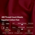 thumbnail image 4 of Superior 3-Piece Modern Burgundy Egyptian Cotton Sheet Set, Twin, 4 of 8