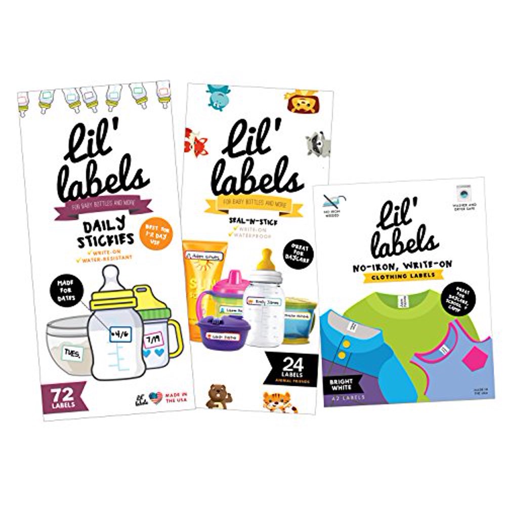 Daycare MEGA Pack - Write On Kids Name Labels, Waterproof (Animal Baby Bottle Labels/Plain ...