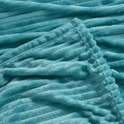 Nestl Cut Plush Fleece Blanket, Soft Lightweight Fuzzy Luxury Throw Size Bed Blankets for Bed, Throw, Teal