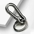 thumbnail image 1 of LLavero de acero inoxidable para hombre, hebilla de gancho, mosquetón para exteriores, herramienta de escalada, doble anillo, llavero de pesca para co, 1 of 5