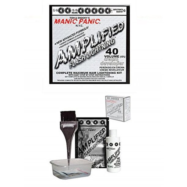 Manic Panic Flash Lightning Hair Bleach Kit 40 Volume. Manic Panic Flash Lightning Hair Bleach Kit 40 Volume.