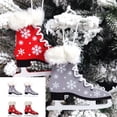 thumbnail image 1 of Xihbxyly Ofertas Del Dia de Hoy Relampago 2 Piezas de Navegación Adornada, Trineo Navegación, Colgante de Madera Hueco y Esponjoso, Adorno de Navidad, Colgante de Patines de Hielo, 1 of 6