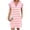 Pink, variant on Cap Sleeve Women Stripe Print V Neck Mini Polo Dress with Pocket