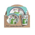thumbnail image 2 of Five-piece Bamboo Fiber Children's Tableware Animals Pattern Kid Sets, 2 of 5