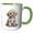 Green/White, variant on 3drose, Cute Image of Watercolor Poodle Puppy Dog Illustration, 11oz Two-tone Black Mug