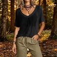 thumbnail image 6 of Admvng Womens Casual Tops Mesh Round Neck Short Sleeve Summer Loose Fit Blouses, 6 of 7