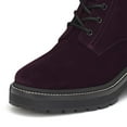 thumbnail image 4 of YDN Women Round Toe Lace up Ankle Boots Platform Low Chunky Heel Combat Booties Winter Fashion Date Dress Shoes Size 7 Dark Magenta, 4 of 4