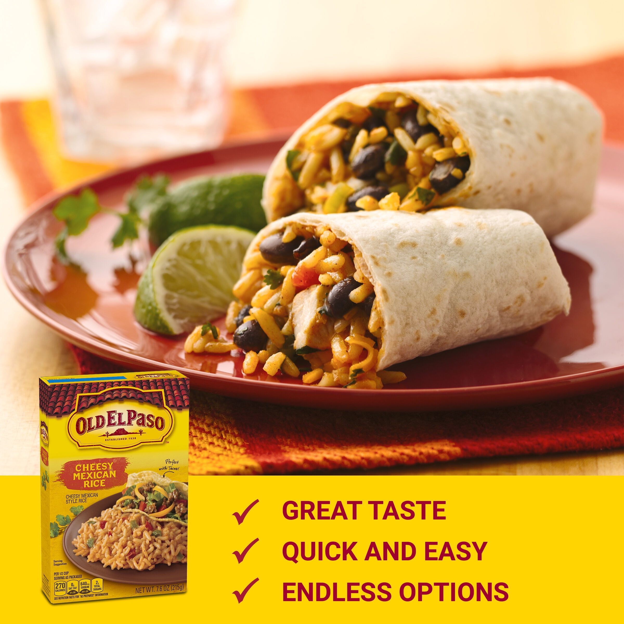 Old El Paso Cheesy Mexican Style Rice Mix 7.6 oz (Pack of 6)