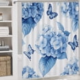 thumbnail image 5 of Bathroom Shower Curtain Sets with Rugs, Blue Leaves Pattern Printed on Shower Curtain and Liner Set, Ideal for Bathroom Apartment RV College Dorm, 72 x 72 inches, 5 of 8