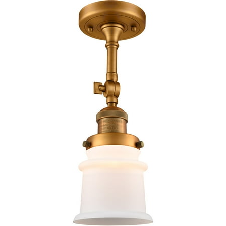 

Brushed Brass Tone Semi Flush 6 Wide Matte White Glass Steel/Cast Brass/Glass Medium Base LED 1 Light Fixture