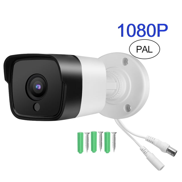 Cámara de seguridad analógica tipo bala con visión nocturna CCTV IP66 para exteriores TVI/AHD/CVI/CVBS, carcasa de plástico, sistema PAL 1080P