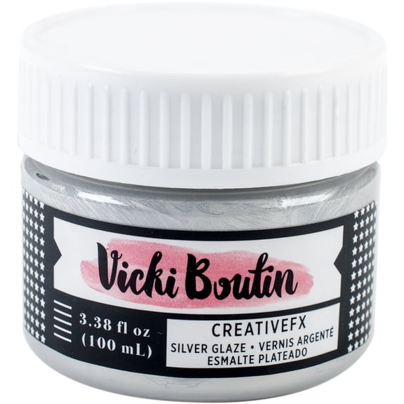 Vicki Boutin Mixed Media Creative FX Glaze 3.38oz-Silver