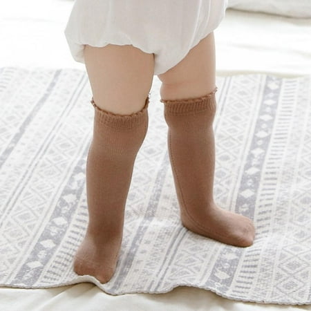 

Baby Girls Boys Knee High Socks Cotton Uniform Socks Tube Ruffled Stockings Newborn Infant Toddler