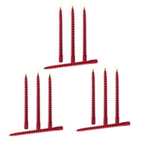 Avdolw Set of 12 Elegant Threaded Taper Candles - Glossy Metallic Finish - Non-Drip Soy Wax for Clean Burn - Perfect for Holiday Decor, Dinner Parties, Weddings, and More