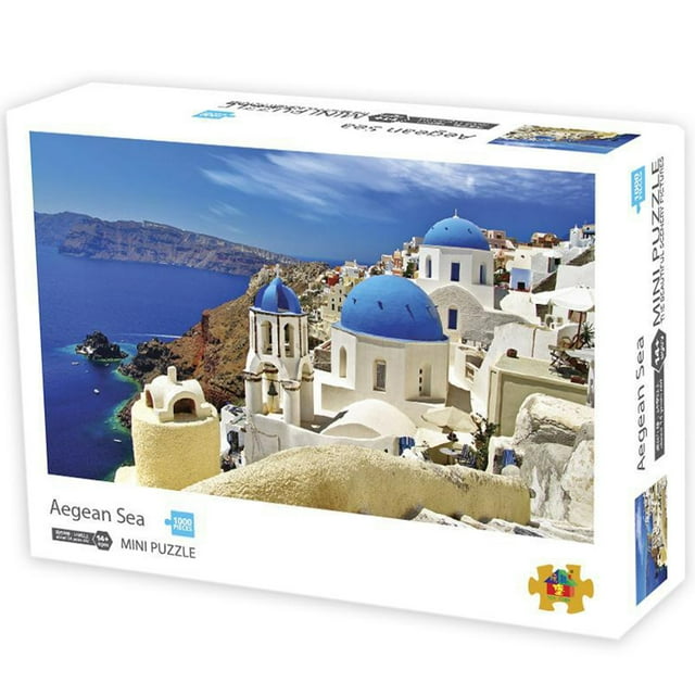 1000 PCS Mini Puzzles Painting Challenge Paper Puzzles DIY Decompression Toy Color:49394-5 Aegean Sea