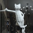 thumbnail image 5 of Figura de gato de Origami geométrico 3D de papel hecho a mano, decoración de escritorio o ventana, rompecabezas educativos (blanco), 1 ud., 5 of 5