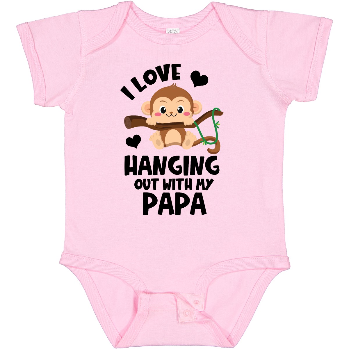 Inktastic Monkey I Love Hanging out with My Papa Boys or Girls Baby Bodysuit