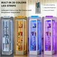 thumbnail image 4 of WOOW DEPOT 63" Heavy Duty Display Cabinet w/ Tempered Glass All Around & RGB LED Light & Lock 4-Tier Curio Cabinet Adjustable Shelves Metal Shelving Unit, 4 of 10