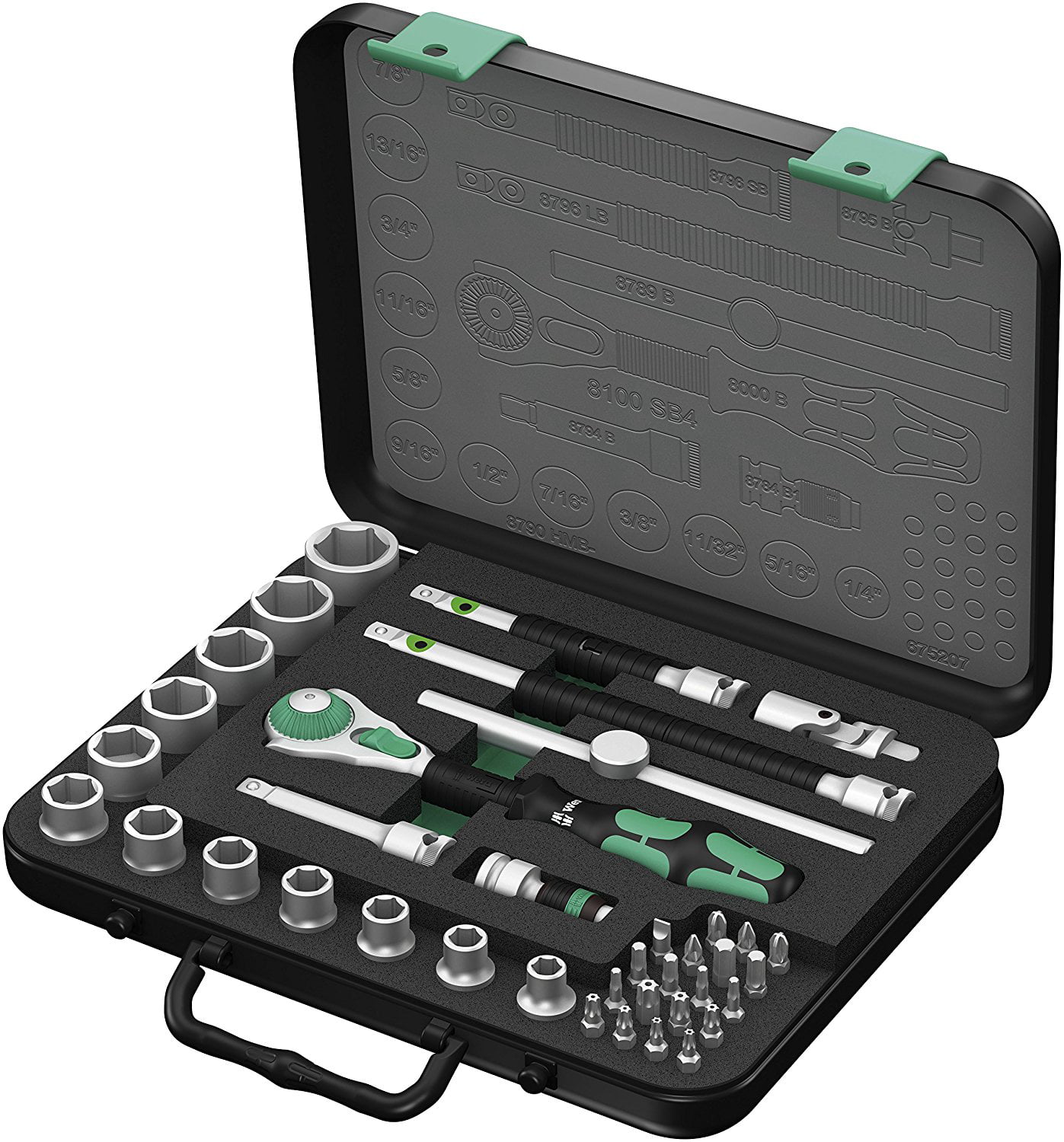 Wera 8100 SA 9 Zyklop Speed Ratchet Set 1/4" Drive Imperial 05004019001 for sale online