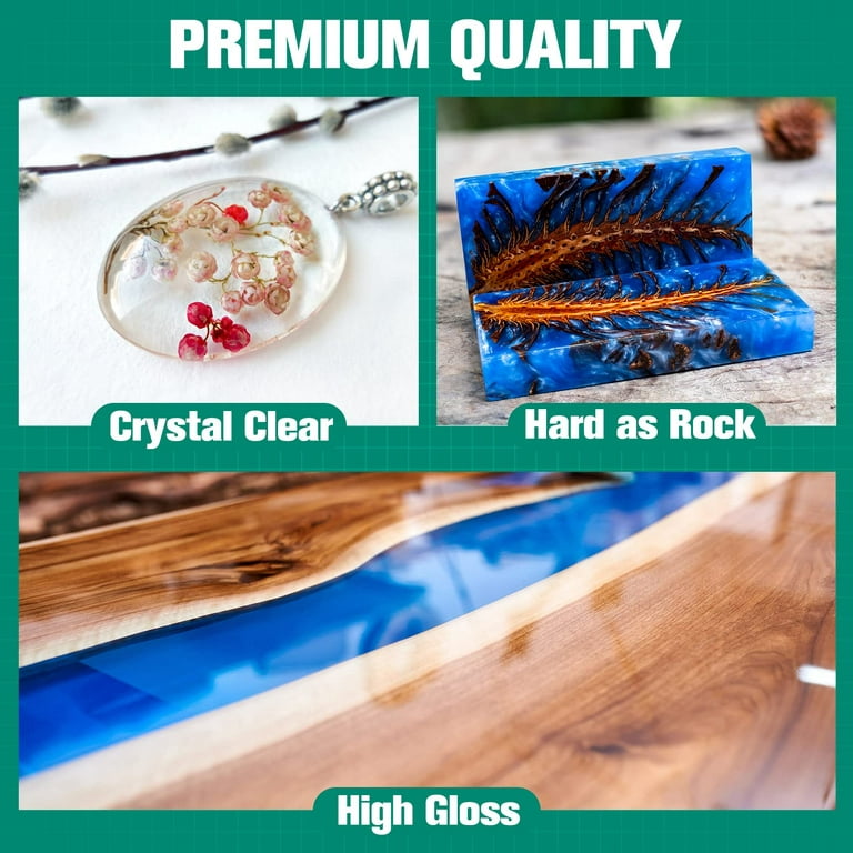 Craft Resin Epoxy 1L Kit. Crystal Clear Resin & Hardener. Mirror-like  finish. Bubble-free. Non-yellowing. Food Safe, Heat & UV Resistant.