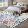 thumbnail image 4 of Coastal Jellyfish Area Rugs 8'x10', Small Throw Rugs for Living Room Patio, Beach Nautical Ocean Coral Seahorse Vintage Indoor Outdoor Rug Non-Slip Low Pile Carpet Runner Reversible Floor Mats, 4 of 8