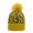 "Yellow,One Size", variant on Womens Leopard Knitted Beanie Hat with Pom Warm Knit Skull Cap Winter Beanie