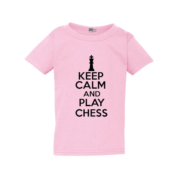 Keep Calm And Play Chess Board Game Funny Toddler Kids T-Shirt Tee