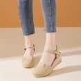 thumbnail image 2 of ShiShine Women's Wedge Sandals Ankle Strap Flatform Closed Toe Sandals Slip-On Lightweight Comfortable Spring Summer Walking Shoes, 2 of 7