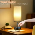 thumbnail image 6 of Table Lamps for Bedroom, 3 Way Dimmable Touch Control Bedside Lamp with USB C+A Fast Charging Ports, Nightstand Lamp for Office, Living Room, Reading(E26 Light Bulb Included), Grey, 6 of 9