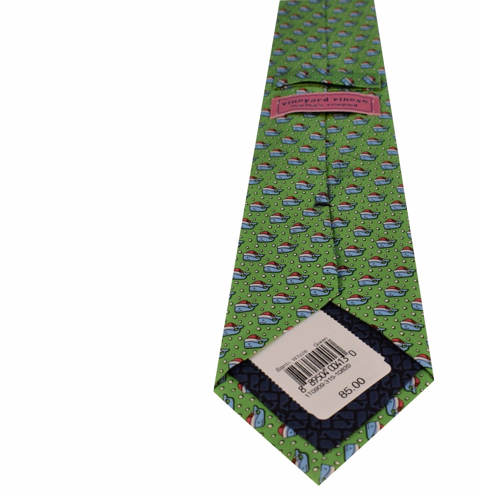 Vineyard Vines Men's Santa Whale  Silk Tie in Green $85.00