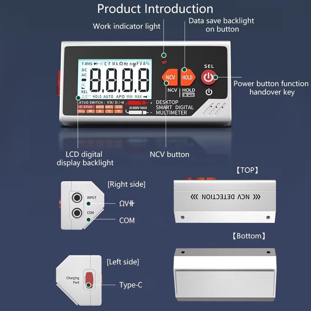 Advanced Handheld Digital Multimeter 5999 Counts Capacitance Resistance Tester Suitable For Wiring Specialists Home User