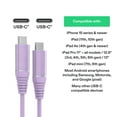 thumbnail image 4 of onn 6ft USB-C to USB-C Charging Cable, Fast Charging, USB-IF Certified, Purple - Compatible with iPhone 16 Series, iPhone 15 Series, Samsung Galaxy, Note, Pixel Devices iPad Pro, & More, 4 of 6