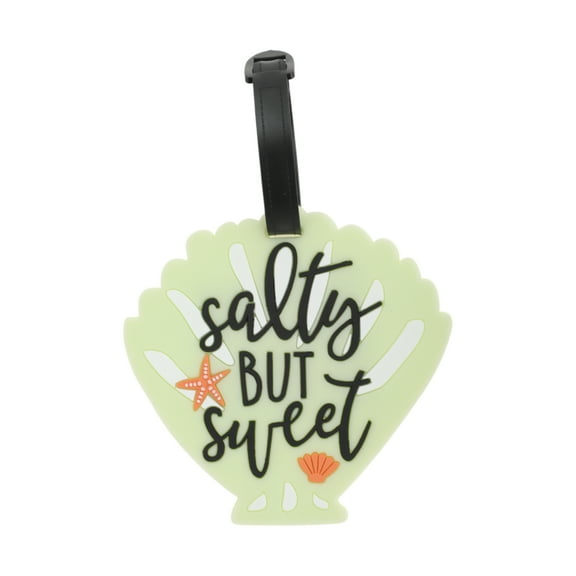 Unique Bargains 1 Pc Letter Shell Luggage Tag for Travelling Light Green Soft Rubber