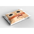 thumbnail image 2 of Ambesonne Owl Pillow Sham 2 Pack, Animal Coffee Student, 26"x20", Cinnamon Sand Brown, 2 of 3