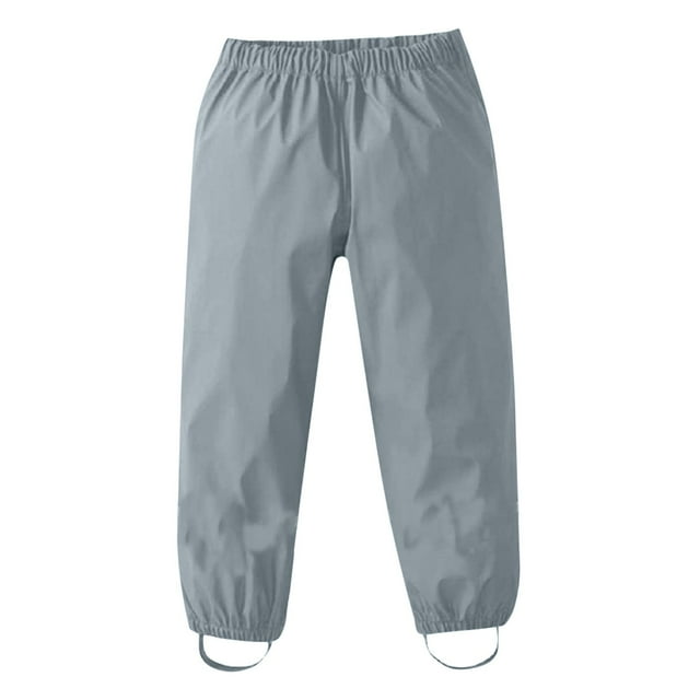 MIASHUI Pantalon de Pluie pour Tout-Petits Enfants Imperméable Léger Pantalon de Randonnée pour Garçons et Filles, Gris, 7-9 Ans