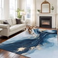 thumbnail image 2 of 8'x10' Area Rugs, Navy Blue Marble Indoor Outdoor Area Rug for Living Room Bedroom, Modern Abstract Ink Painting Washable Bathroom Rugs Kitchen Floor Carpet Mats Home Decor Aesthetic, 2 of 8