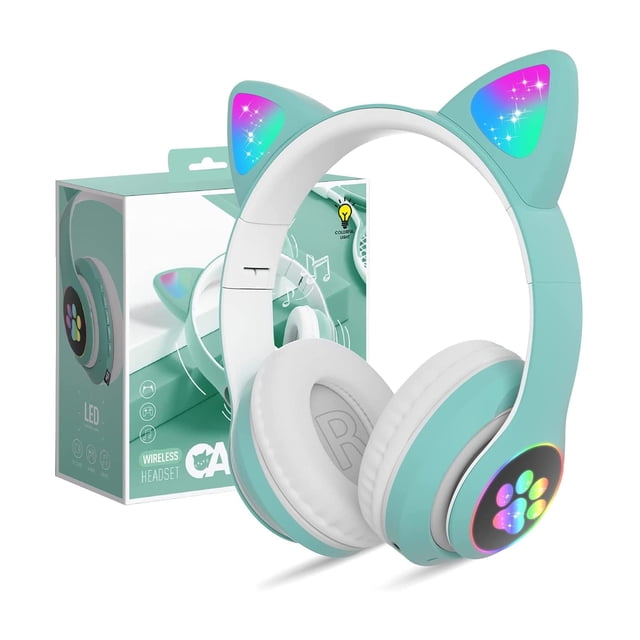 Auriculares Bluetooth para Niños, Lindos Orejas de Gato LE