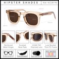 thumbnail image 5 of SA106 Retro TAC Polarized Thick Bevel Rectangle Horn Rim Hipster UV400 Sunglasses / Peach Frame - Brown Lens, 5 of 7