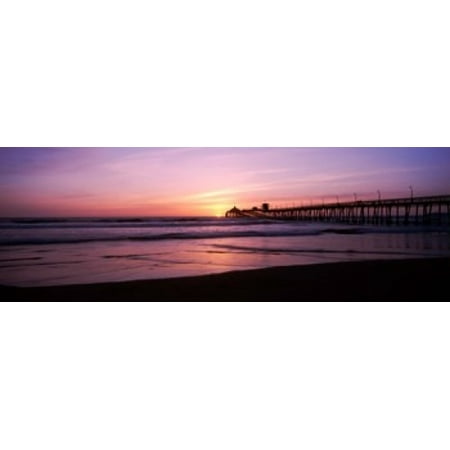 Pier in the pacific ocean at dusk San Diego Pier San Diego California USA Canvas Art - Panoramic Images (18 x