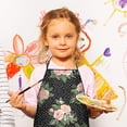thumbnail image 3 of Pioneer Flower Floral Print Pattern Kids Aprons for Girls and Boys,Adjustable Neck Strap Toddler Aprons for Kids Cooking Baking, 3 of 7